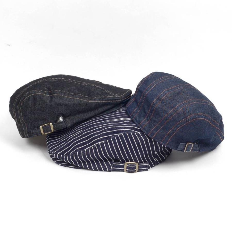 ハンチング帽子 メンズ レディース ステッチ デニム ハンチング キャップ 帽子 58cm 年間定番 ストライプ、ネイビー、ブラックの3カラー |  | 15