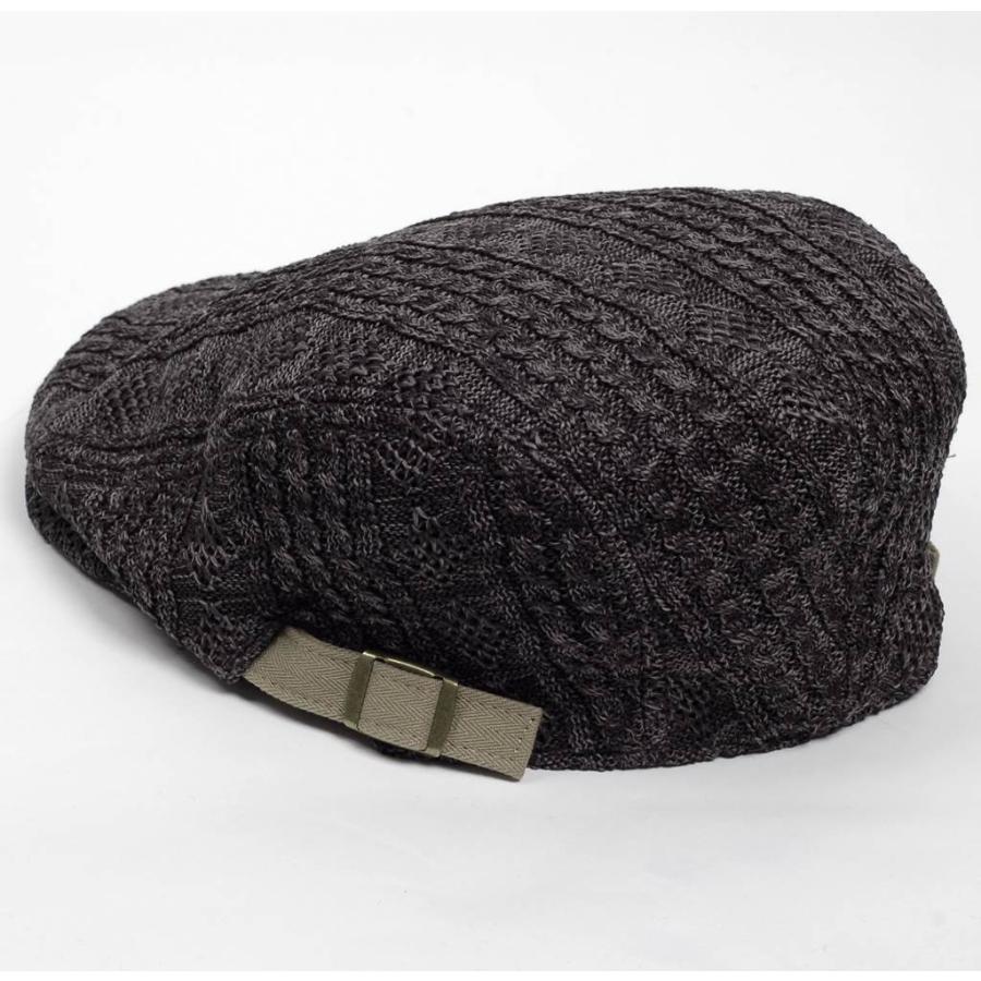 ハンチング帽 ポリケーブル ニット メンズ 秋 冬 灰色 グレー ハンチング キャップ 帽子 Flat cap サイズ 58cm 調整可能 |  | 03