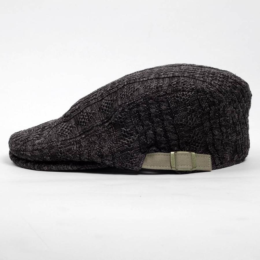 ハンチング帽 ポリケーブル ニット メンズ 秋 冬 灰色 グレー ハンチング キャップ 帽子 Flat cap サイズ 58cm 調整可能 |  | 04
