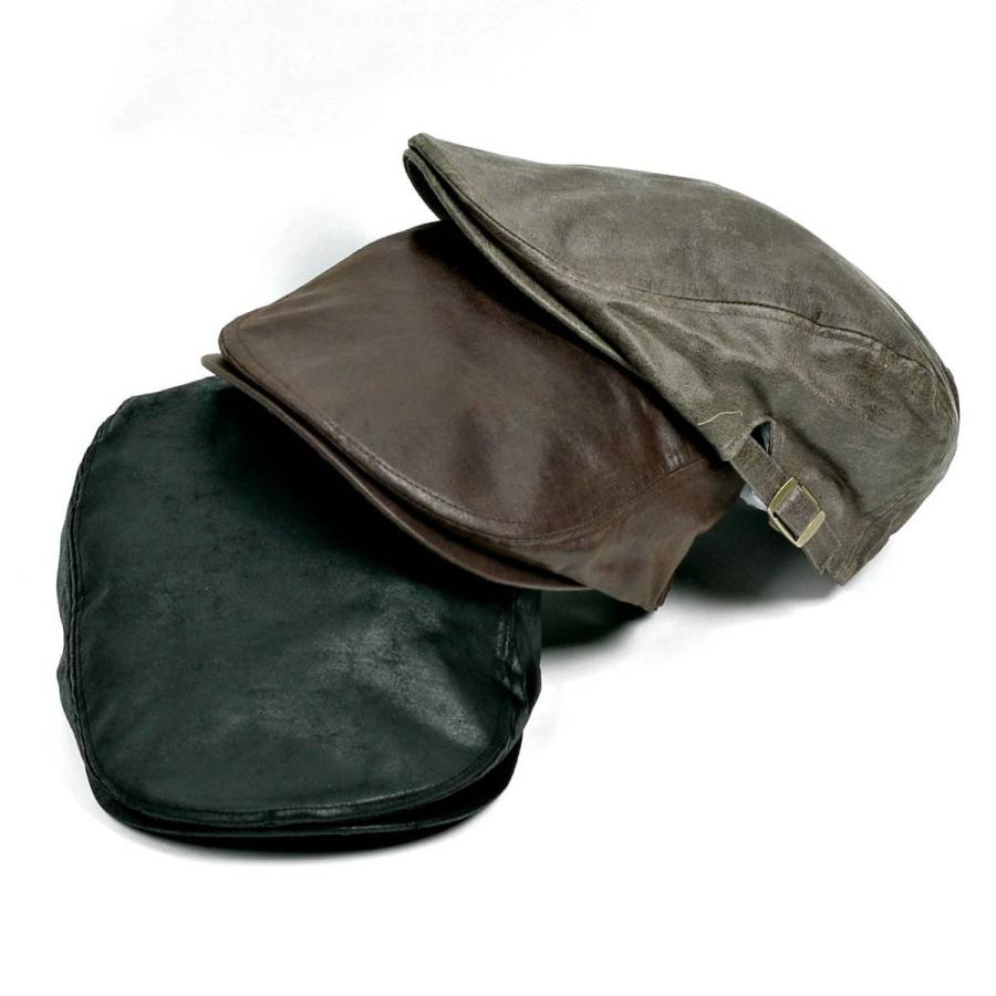 ハンチング クラック フェイク レザー 合皮 無地 ソリッド メンズ レディース 帽子 キャスケット フラットキャップ 3色 ブラック ブラウン オリーブ 系 |  | 07