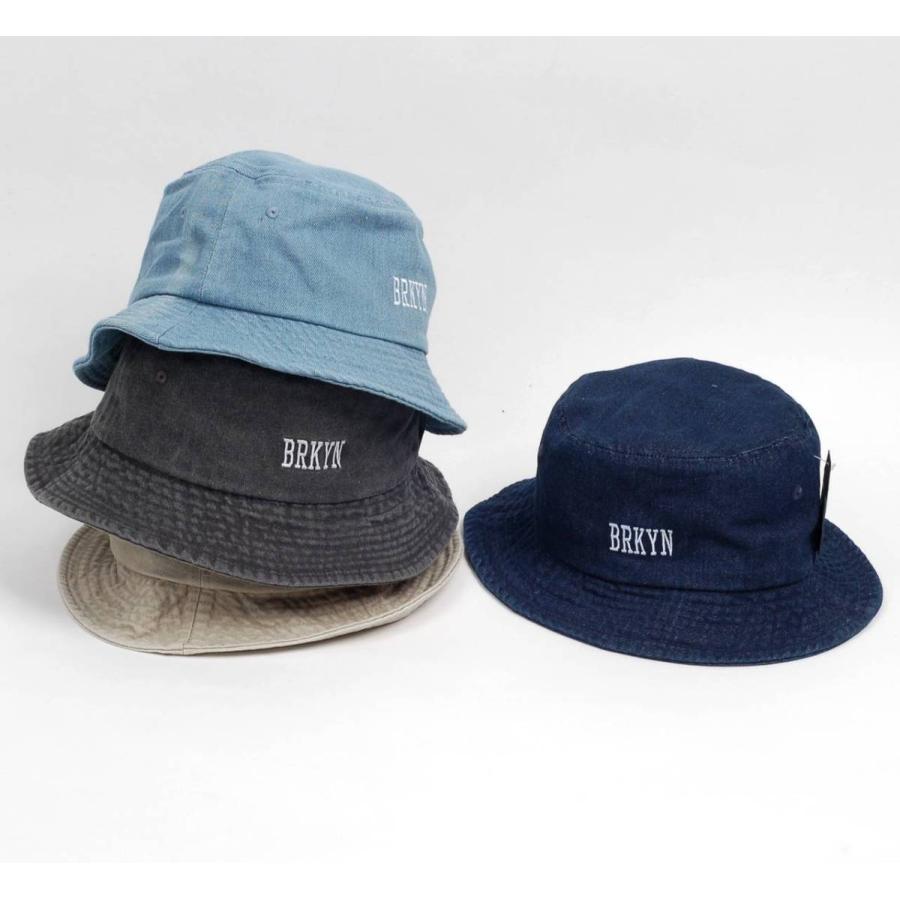 バケットハット メンズ レディース バケハ BRKYN刺繍 バイオウォッシュ 男女兼用サイズ（58cm） UVカット HAT ブラック ベージュ ネイビー SAX 4色 Mサイズ |  | 09