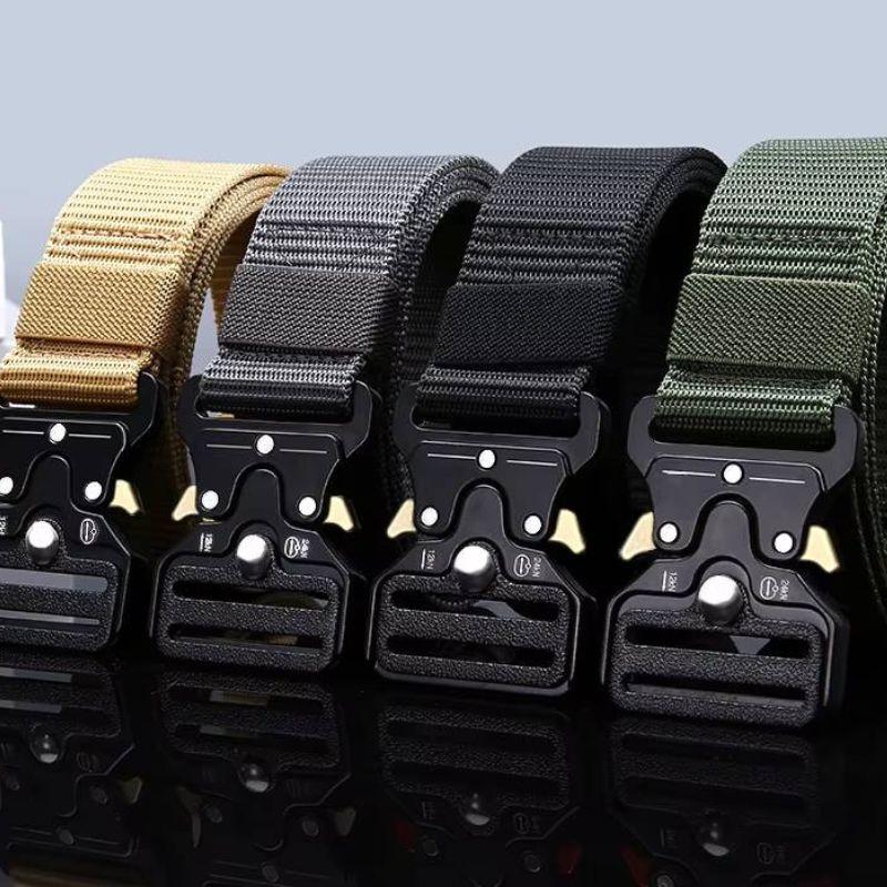 タクティカル ベルト メンズ ナイロン  ベルト シンプル ソリッド カーキグリーン ワンタッチ バックル ソリッド 無地 穴なし 無段階 調整自由 全長120cm |  | 08