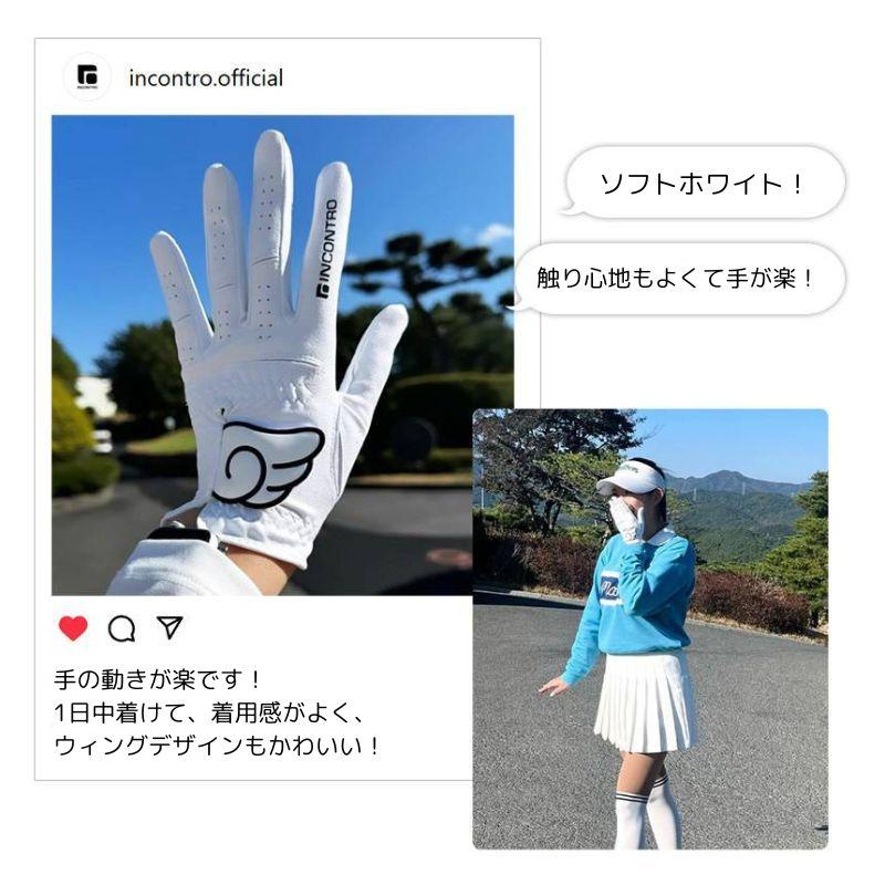 ゴルフ グローブ 手袋 左手 右利き用 かわいい ウィング飾り 水洗い可能 プレミアムマイクロファイバーソフトな手触り感 ゴルフ雑貨 男女併用 |  | 12