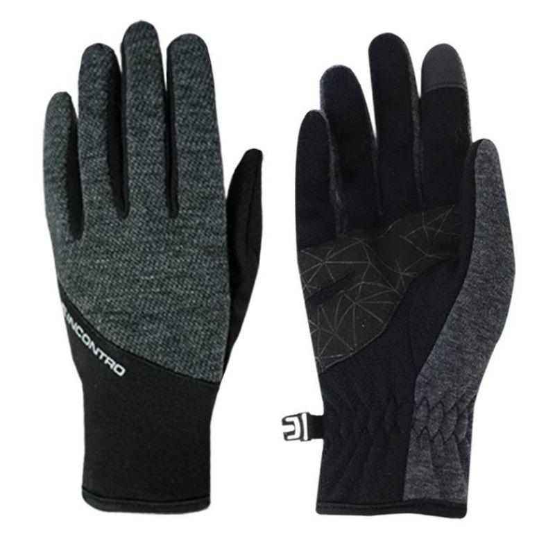 メランジ手袋 スマホ対応 裏起毛 防寒 グローブ メンズ レディース 3Mリフレクター ストレッチ 滑り止め 登山 アウトドア 通勤 通学 冬用 INCONTRO | 