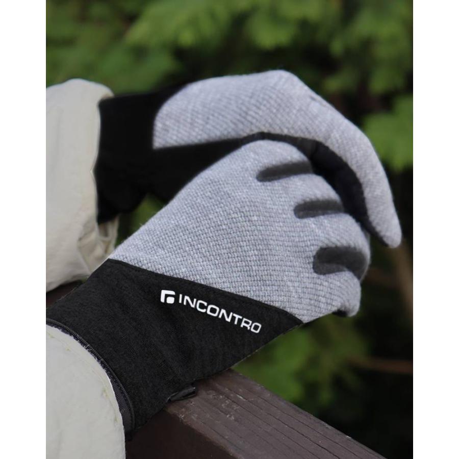 メランジ手袋 スマホ対応 裏起毛 防寒 グローブ メンズ レディース 3Mリフレクター ストレッチ 滑り止め 登山 アウトドア 通勤 通学 冬用 INCONTRO |  | 02
