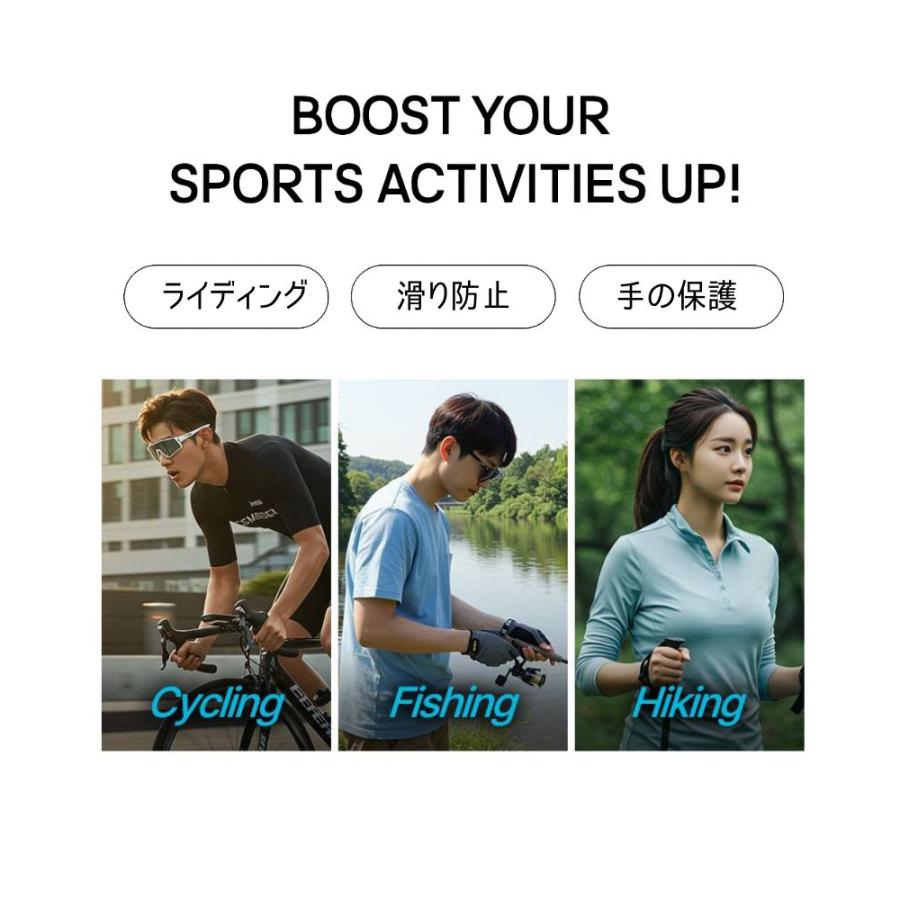 アウトドア 手袋 スポーツ フィンガレスグローブ 指空き 指切り メンズ レディース 3M反射ロゴ 滑り止め スパン素材 紛失防止バックル 通気性 防寒 通勤 通学 |  | 02