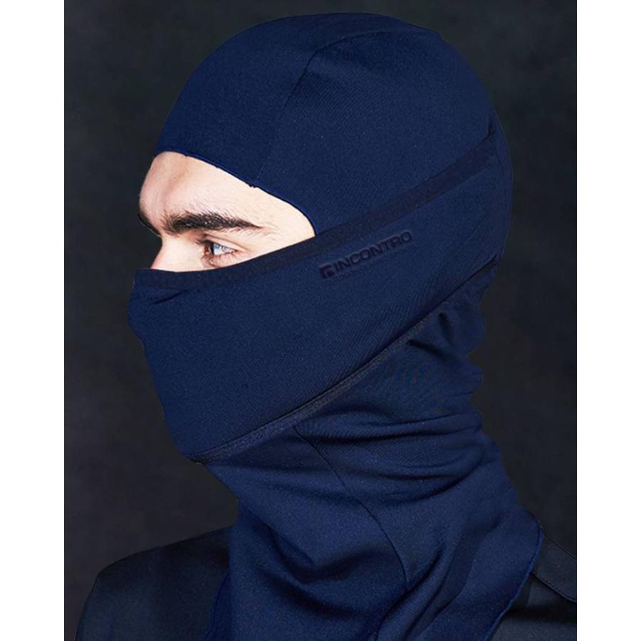 防寒フードウォーマー バラクラバ 目出し帽 マスク ダウン可能 呼吸しやすいパンチング加工 くもり防止ワイヤー入り ネックカバー 起毛素材 ストレッチ |  | 02