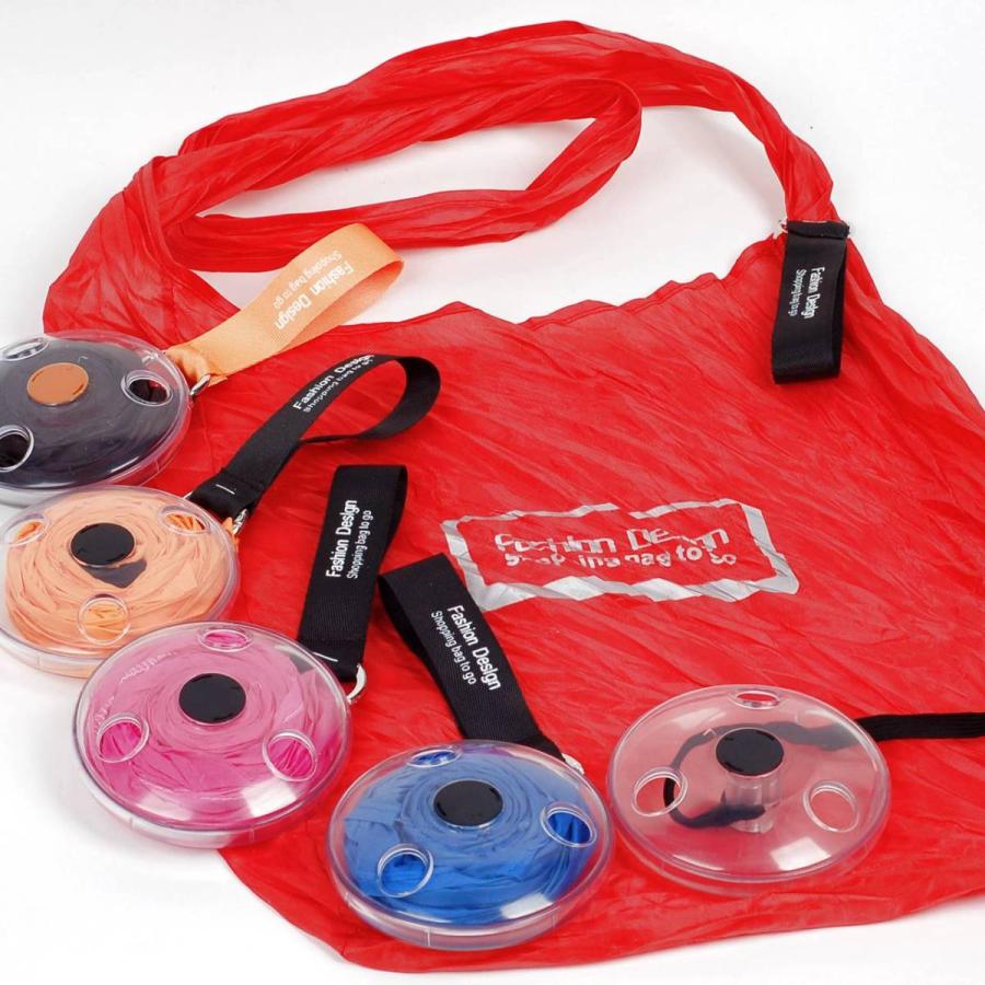 エコバッグ おしゃれに巻き上げてかんたん収納できるロールバッグ 折りたたみできるコンパクトなトートバッグスタイル 5色 |  | 12