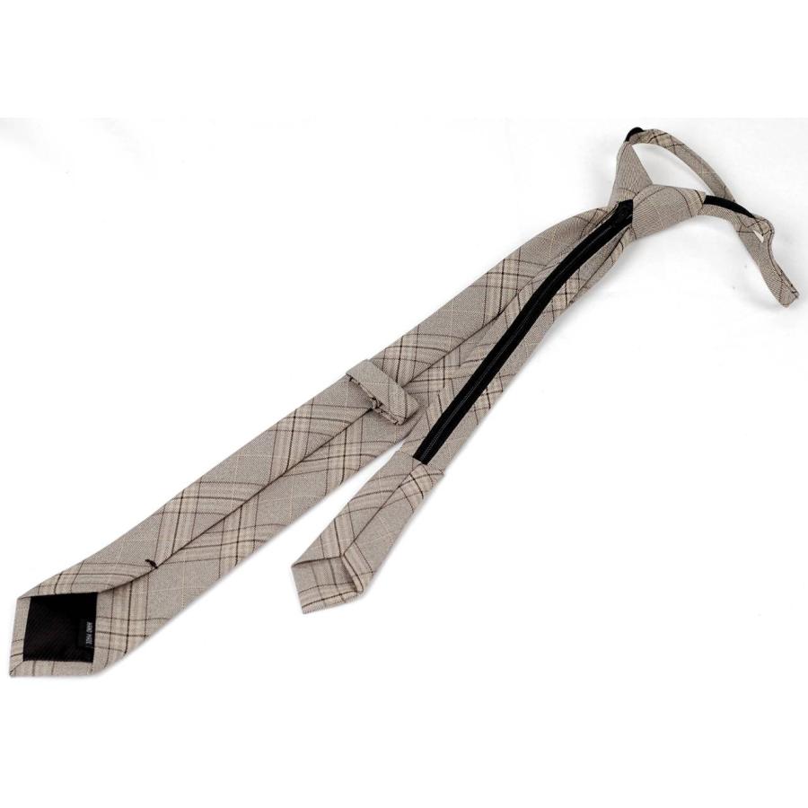 ワンタッチネクタイ チェック、ラインチェック柄 大剣幅 6cm スリム ナローネクタイ メンズ ロック有り ジッパー仕様 装着簡単 ジッパー ストッパー付き |  | 18