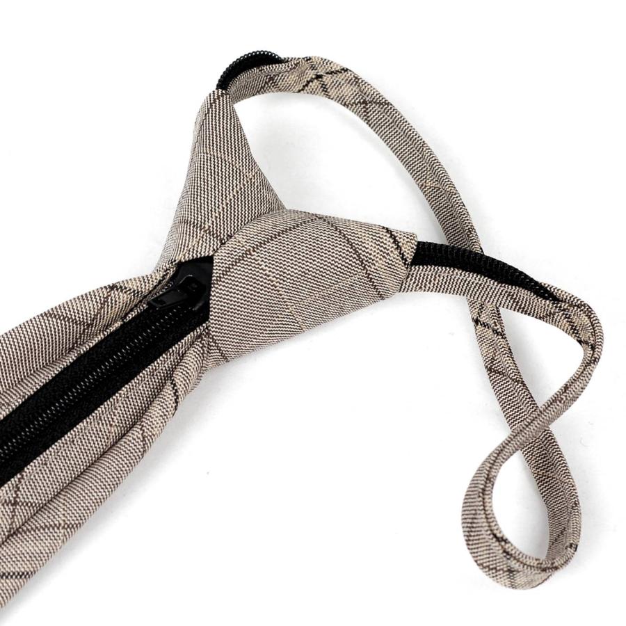 ワンタッチネクタイ チェック、ラインチェック柄 大剣幅 6cm スリム ナローネクタイ メンズ ロック有り ジッパー仕様 装着簡単 ジッパー ストッパー付き |  | 19