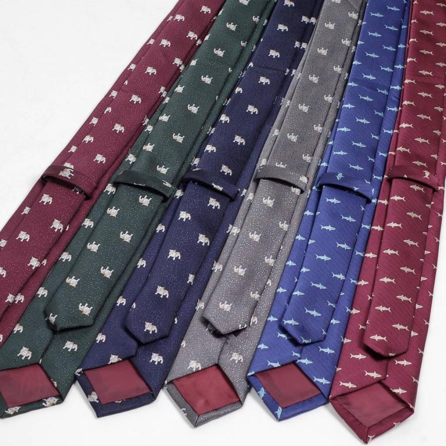 ネクタイ スリム ナロータイ いぬ・ブルドッグ、かわいいパターン デザイン 大剣幅6cm 送料無料 |  | 08