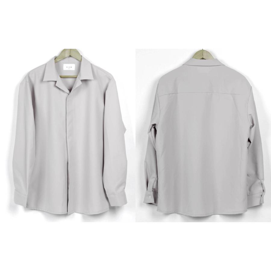 韓国ファッション 長袖 カジュアル 隠しボタン シャツ オーバーサイズ メンズ ルーズフィット 滑らかで シワになりにくい生地 5色 ワンサイズ |  | 06