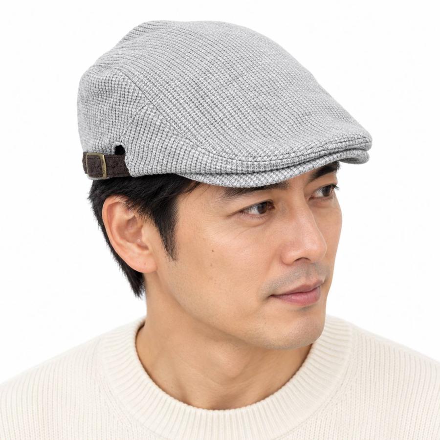 ハンチング メンズ 帽子 秋冬 暖かい シンサレート 蓄熱 保温 サイズ調整 58cm シンプル 紳士帽子 おしゃれ グレー SPEED WINGS 送料無料 | 