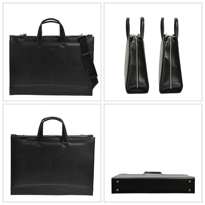 ブリーフケース ビジネスバッグ メンズ 大きめ 自立 ブランド 日本製 豊岡製鞄 A3 薄型 大開き 牛革握り 通勤 黒 KBN22344 |  | 14