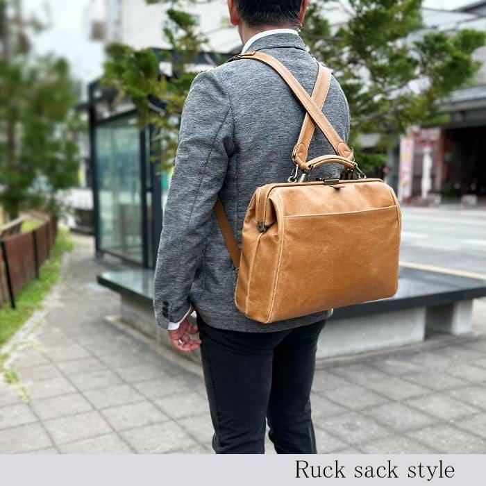 ダレスバッグ ビジネスバッグ メンズ リュック 日本製 豊岡製鞄 A4ファイル タブレット 横 横型 3WAY 白化合皮 鍵付きBRELIOUS 送料無料 |  | 01