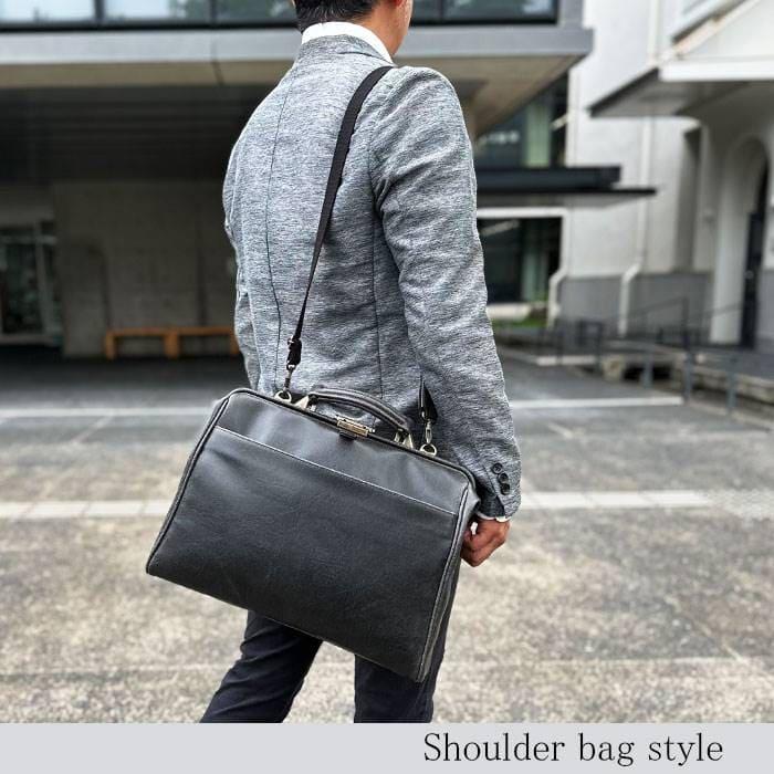 ダレスバッグ ビジネスバッグ メンズ リュック 日本製 豊岡製鞄 A4ファイル タブレット 横 横型 3WAY 白化合皮 鍵付きBRELIOUS 送料無料 |  | 02