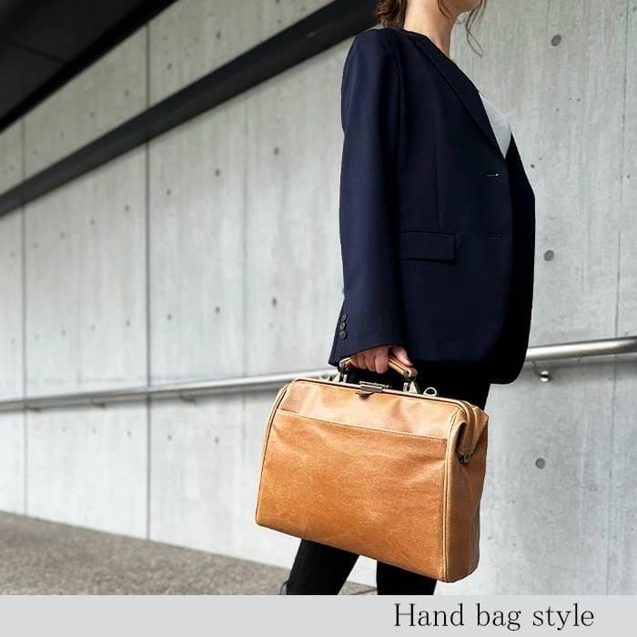 ダレスバッグ ビジネスバッグ メンズ リュック 日本製 豊岡製鞄 A4ファイル タブレット 横 横型 3WAY 白化合皮 鍵付きBRELIOUS 送料無料 |  | 03