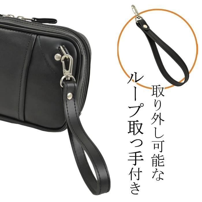 セカンドポーチ セカンドバッグ ベルトポーチ メンズ ダブルスライダー ブランド 日本製 ミニ 小さめ 持ち手 集金バッグ 合皮 薄マチ 横型 ブレリアス |  | 04