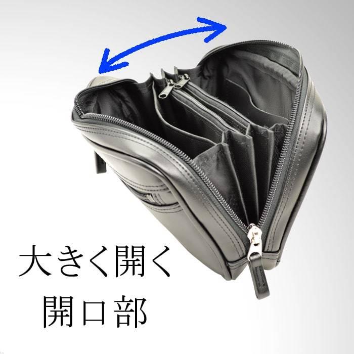 セカンドポーチ セカンドバッグ ベルトポーチ メンズ ダブルスライダー ブランド 日本製 ミニ 小さめ 持ち手 集金バッグ 合皮 薄マチ 横型 ブレリアス |  | 07