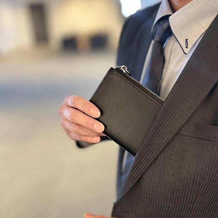 長財布 財布 牛革 本革 レザー メンズ レディース L字ファスナー 黒 グレー ギフト ブランド HAMILTON ハミルトン 送料無料　2色 父の日 プレゼント 送料無料 |  | 03