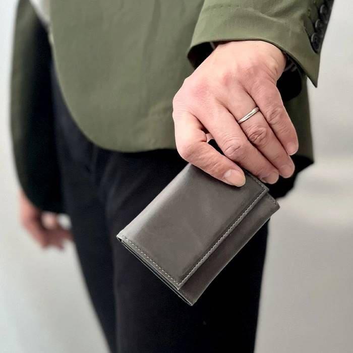 三つ折り財布 ミニ財布 牛革 本革 レザー メンズ レディース ボックス型小銭入れ 黒 グレー ミニマリスト ブランド HAMILTON ハミルトン 送料無料 |  | 12