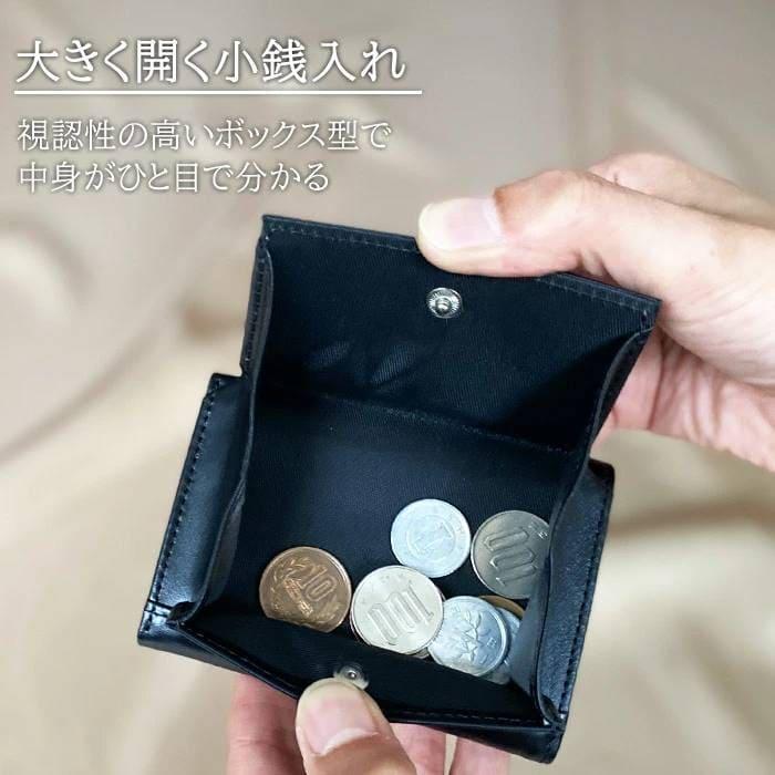 三つ折り財布 ミニ財布 牛革 本革 レザー メンズ レディース ボックス型小銭入れ 黒 グレー ミニマリスト ブランド HAMILTON ハミルトン 送料無料 |  | 04