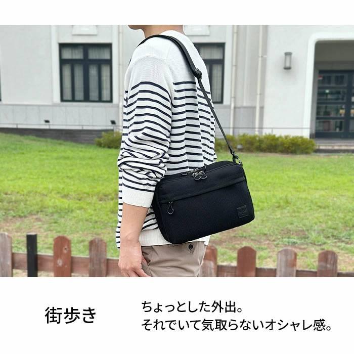 ショルダーバッグ メンズ 軽量 2層 横型 メッシュ風 斜めがけ A5対応 Mobby’s モビーズ カジュアル アウトドア 黒 紺 ギフト、プレゼント |  | 05