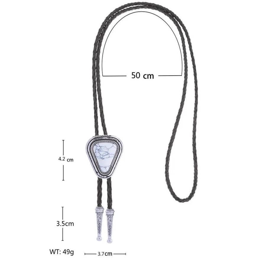 ループタイ ネイティブ風ループタイ メンズ アクセサリー 全3色 ウエスタン調 ボロタイ クラック模様 ナチュラル ストーン ペンダント ジュエリー |  | 11
