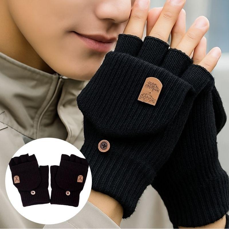 手袋 メンズ 指切り フィンガーレス グローブ ミトン変形 指カバー付き スマホ対応 5本指 アームウォーマー 秋冬 防寒 暖かい ハンドウォーマー 送料無料 | 