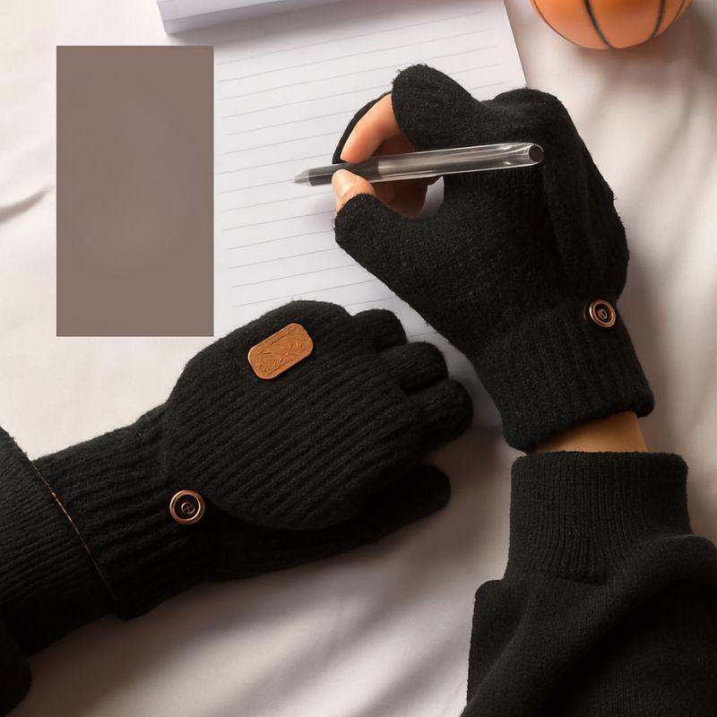 手袋 メンズ 指切り フィンガーレス グローブ ミトン変形 指カバー付き スマホ対応 5本指 アームウォーマー 秋冬 防寒 暖かい ハンドウォーマー 送料無料 |  | 04