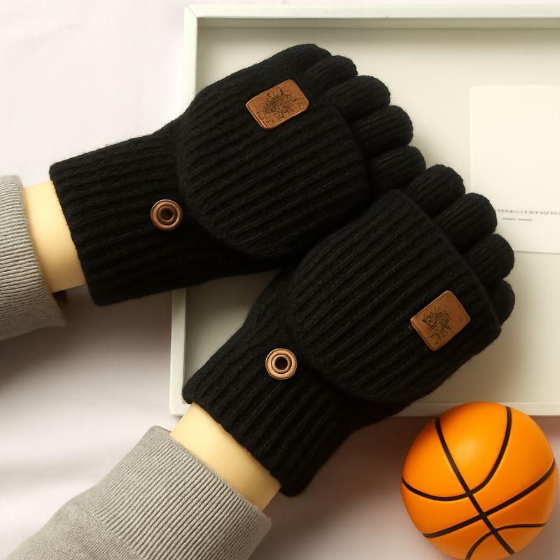 手袋 メンズ 指切り フィンガーレス グローブ ミトン変形 指カバー付き スマホ対応 5本指 アームウォーマー 秋冬 防寒 暖かい ハンドウォーマー 送料無料 |  | 05