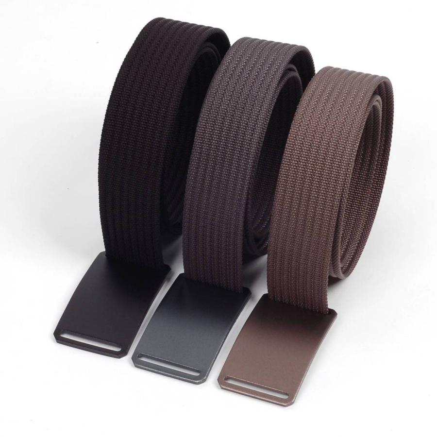 ベルト メンズ ラグジュアリー ナイロン タクティカル ベルト シンプル ソリッド 3カラー アロイ バックル ソリッド 無地 穴なし 無段階 調整自由 |  | 08