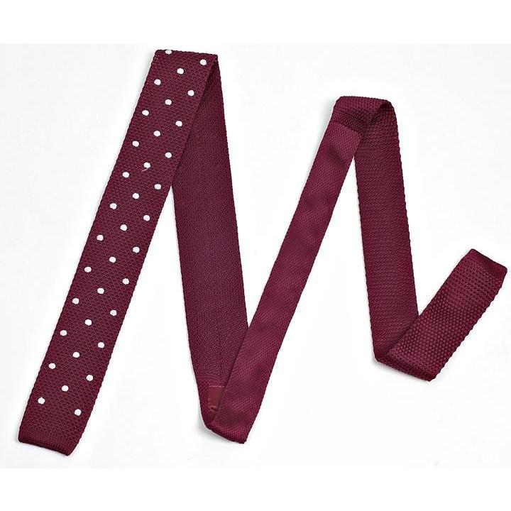 ネクタイ　メンズ　ニット ネクタイ ドット柄 水玉 レッド 赤色 大剣幅5.5cm nt483 |  | 04