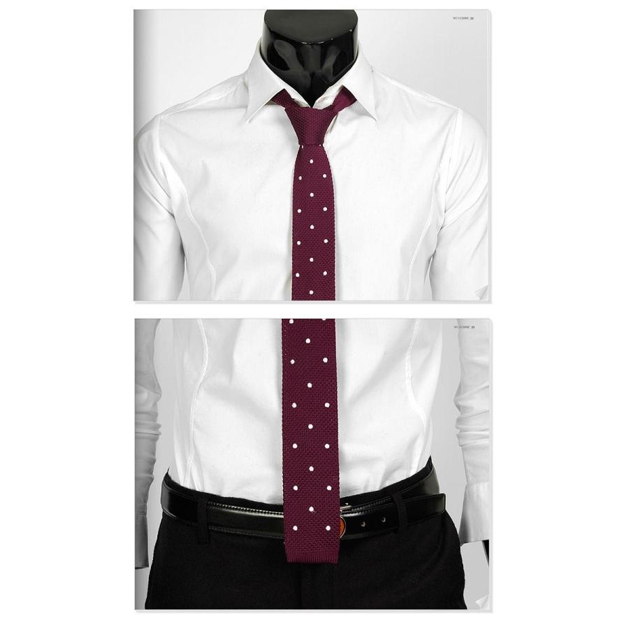 ネクタイ　メンズ　ニット ネクタイ ドット柄 水玉 レッド 赤色 大剣幅5.5cm nt483 |  | 08