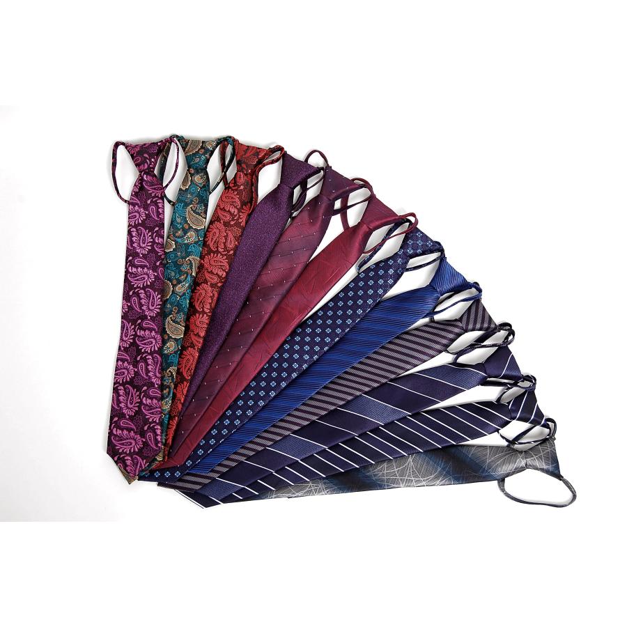 ワンタッチネクタイ 3本 セット 送料無料 メンズ ロック有り ジッパー仕様 装着簡単 選べる ワンタッチ ネクタイ セット ジッパー ストッパー付き |  | 17