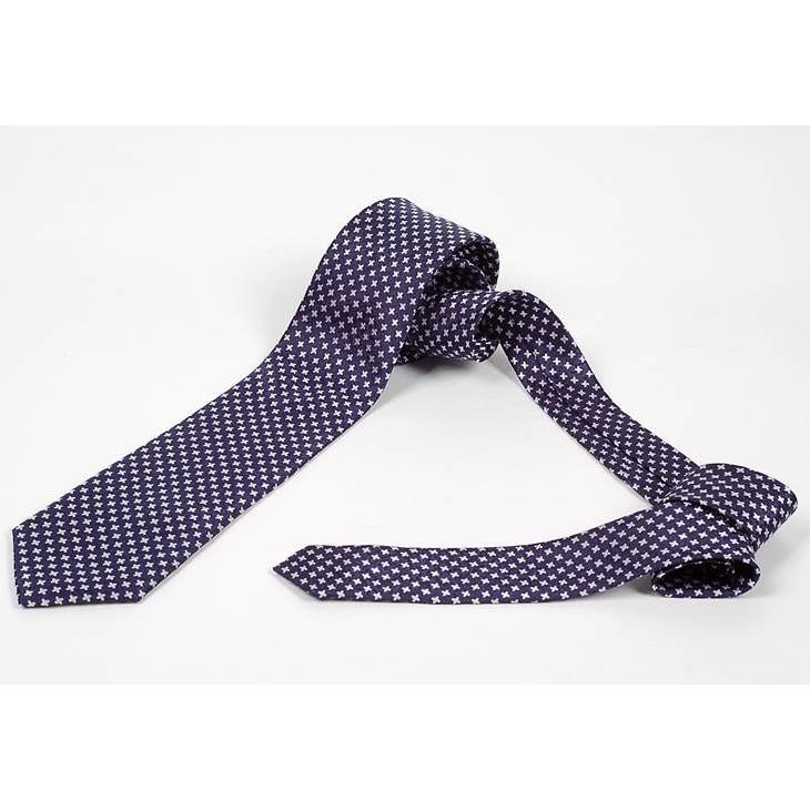 ネクタイ メンズ クロス パターン ネイビー 紺色 総柄 十字 小紋 ハウンドトゥース 大剣幅 7cm ntm6280 |  | 05