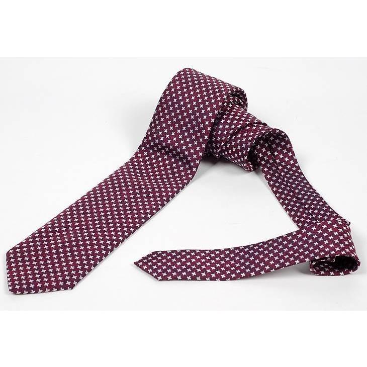 ネクタイ メンズ クロス パターン ワインレッド 赤色 総柄 十字 小紋 ハウンドトゥース 大剣幅 7cm ntm6282 |  | 05