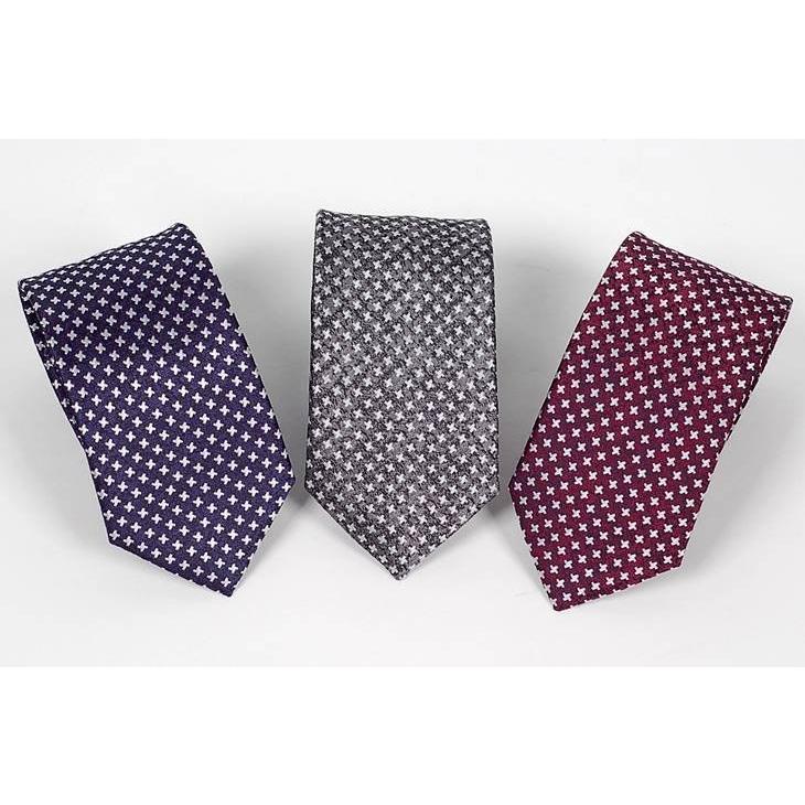 ネクタイ メンズ クロス パターン ワインレッド 赤色 総柄 十字 小紋 ハウンドトゥース 大剣幅 7cm ntm6282 |  | 07