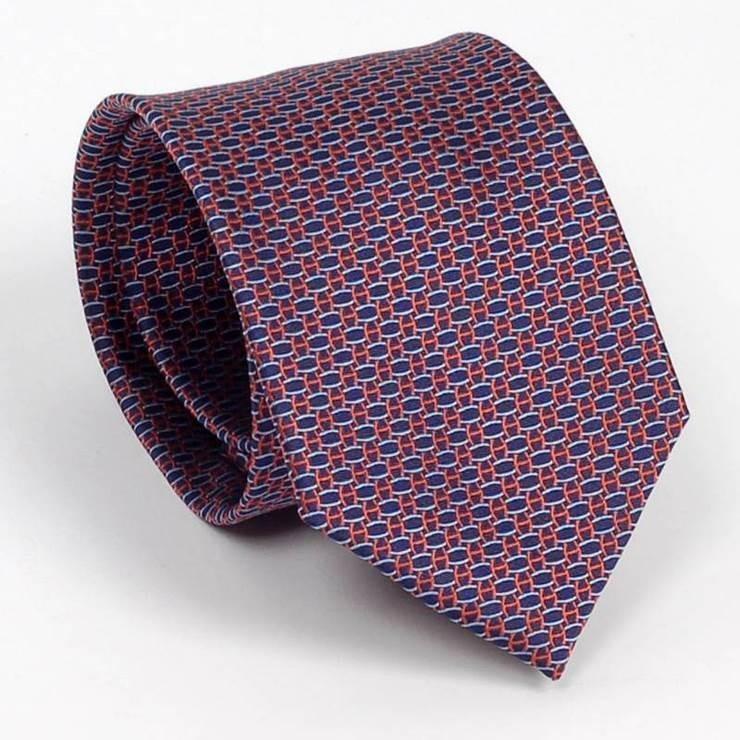 ネクタイ ブルー＆オレンジ色 マイクロ チェーン柄 幾何柄 総柄 ノーマル ネクタイ 大剣幅8cm ntm6310 |  | 02