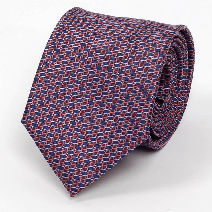 ネクタイ ブルー＆オレンジ色 マイクロ チェーン柄 幾何柄 総柄 ノーマル ネクタイ 大剣幅8cm ntm6310 |  | 04