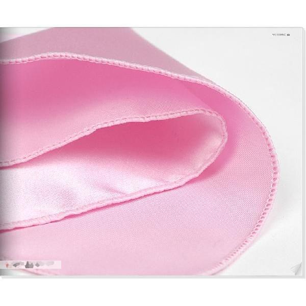 穏やかな光沢のポケットチーフ　ソリッド　サテン生地　ピンク！　　PC01　 |  | 01