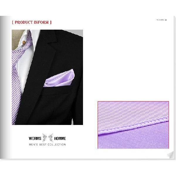 穏やかな光沢のポケットチーフ　サテン生地　ライトパープル！　　PC02　 |  | 01