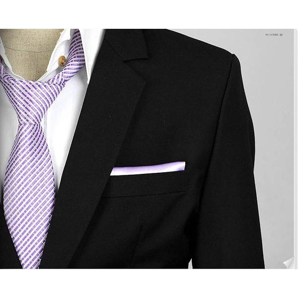 穏やかな光沢のポケットチーフ　サテン生地　ライトパープル！　　PC02　 |  | 03