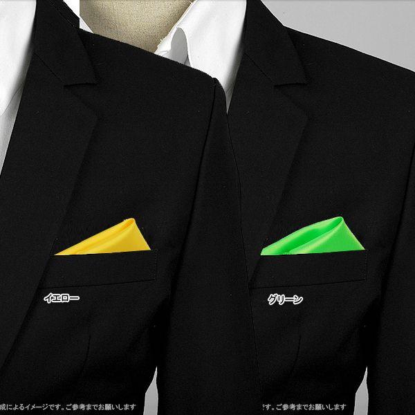 穏やかなツヤ有り ポケットチーフ　サテン生地　ソリッド　ブルー ブラウン ゴールド グリーン ライトブルー オレンジ イエロー等8色　PC13　 |  | 03