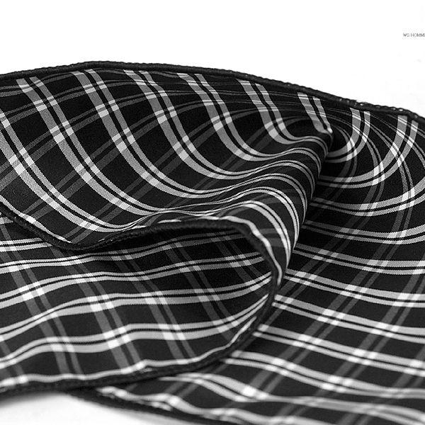 ポケットチーフ　チェック柄　ブラック＆ホワイト　両面　PC23　　 |  | 03