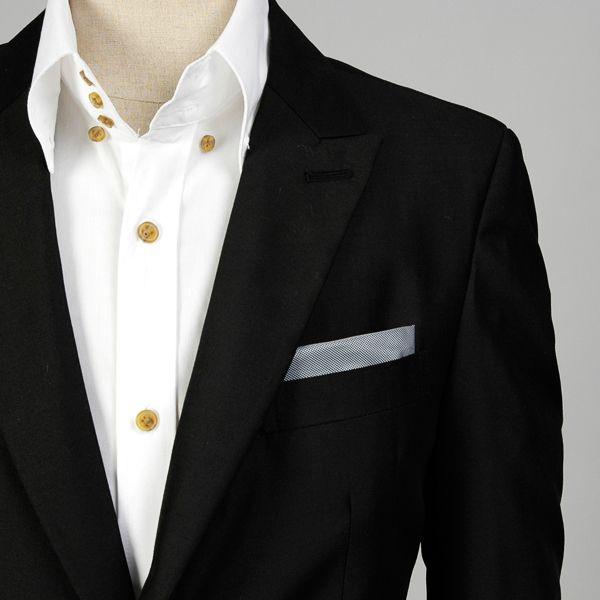 ポケットチーフ　形を作りやすい　穏やかなツヤ有り　ミニチュアチェック柄　パープル・グレー2色　　PC26　 |  | 01