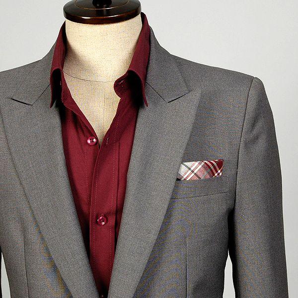 ポケットチーフ 綿TC素材使用　チェック柄　ブラック、レッドの2色　　PC27　 |  | 01