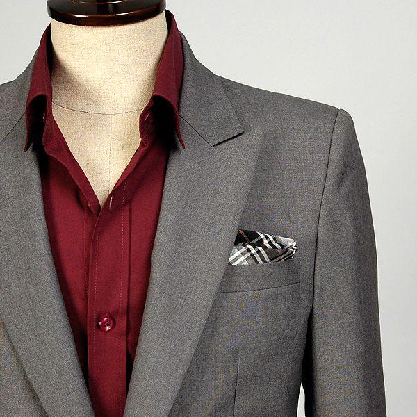 ポケットチーフ 綿TC素材使用　チェック柄　ブラック、レッドの2色　　PC27　 |  | 02