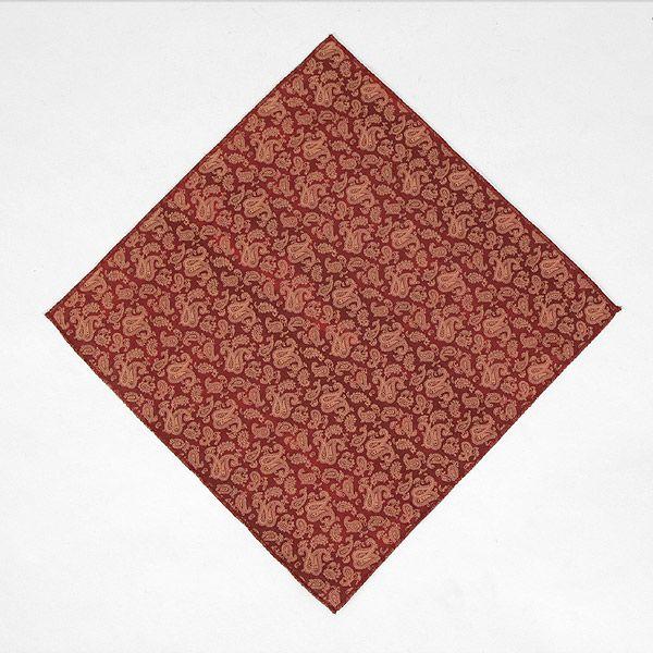 ポケットチーフ ペイズリー柄 チーフ ワイン色 綿混素材 PC32 |  | 01