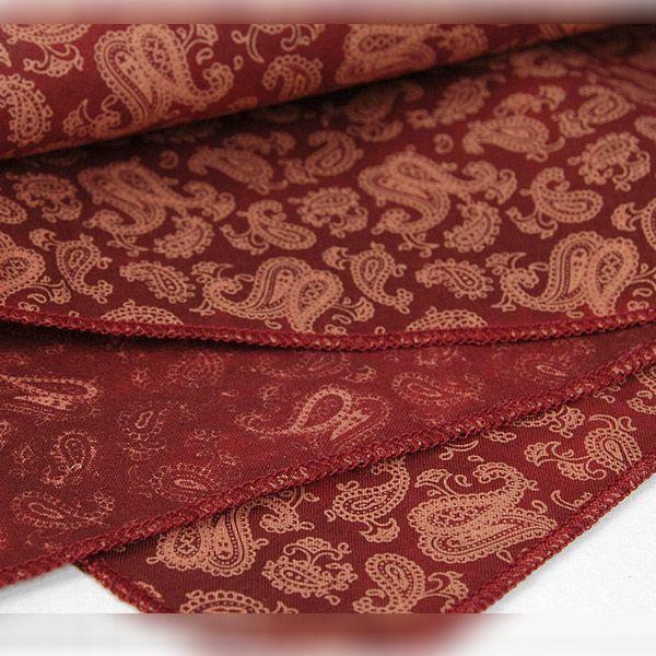 ポケットチーフ ペイズリー柄 チーフ ワイン色 綿混素材 PC32 |  | 02